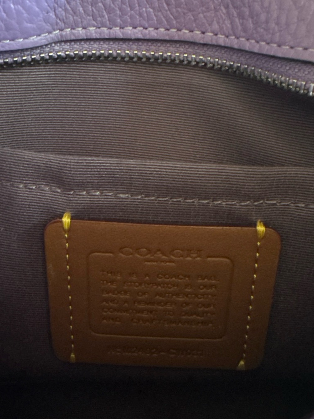 Coach Lavender Pebbled Leather Crossbody Tote - Picture 4 of 6